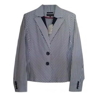 NWT- navy / white pinstripe blazer JNY